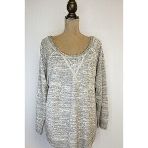 Chaus Sport Gray Heather Sequin Sweatshirt Women’s XXL Sparkle Lounge Pullover